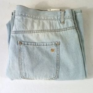 Wallflower The Skater Wide Leg Jean Women Size 14W High Rise Distress Light Blue